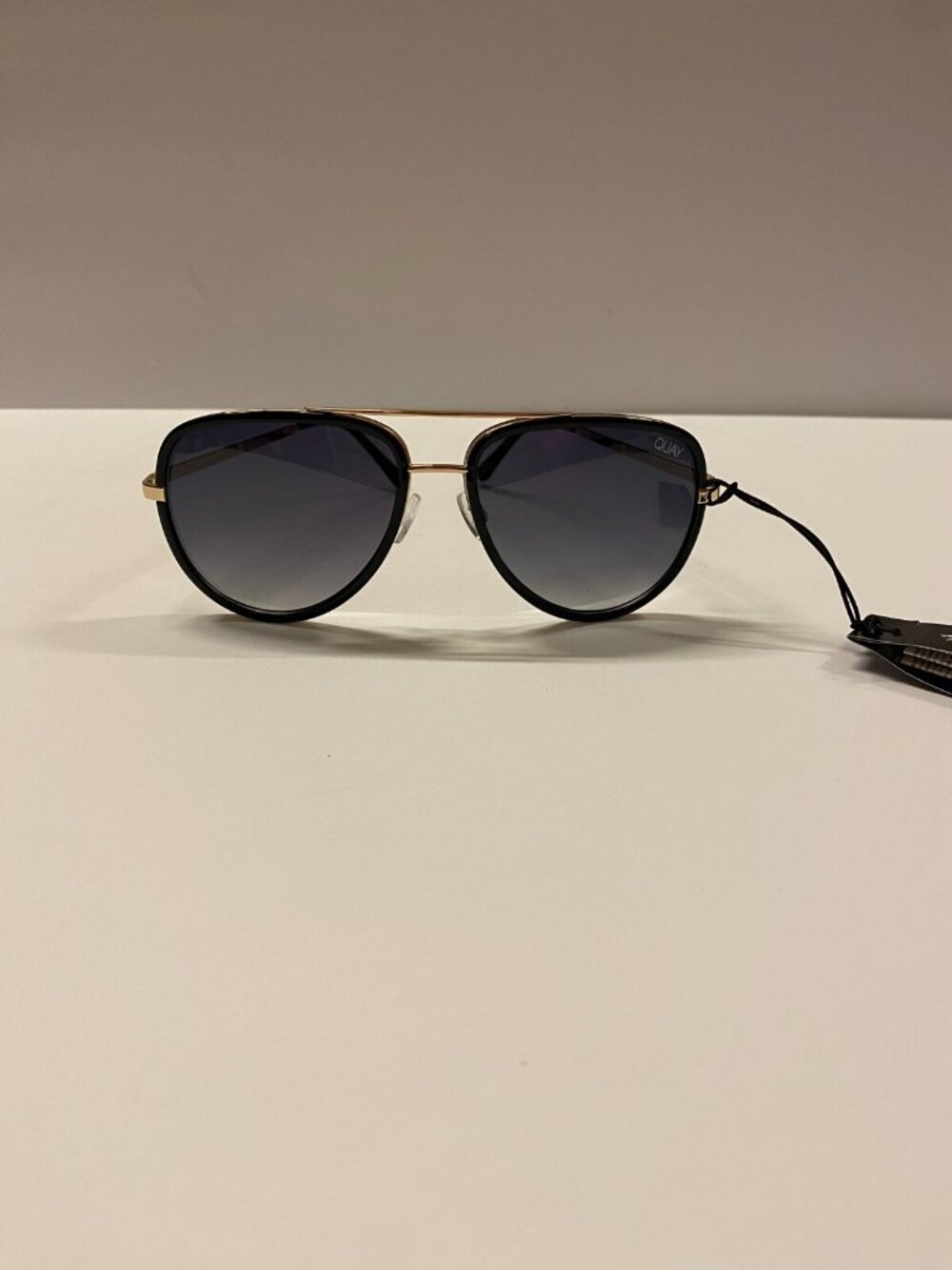 Q/A Quay Australia All In Black Gold Rim Sunglasses 49813